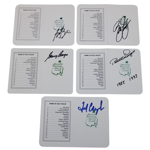 Gary Player, Couples, Langer, Fowler & Bhatia Signed Augusta National Scorecards JSA ALOA