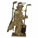 Golf Caddie & Clubs Solid Brass Fireplace Set
