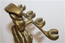 Golf Caddie & Clubs Solid Brass Fireplace Set