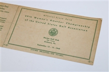 1949 US Womens Amateur at Merion Golf Club Scorecard