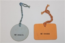 Three (3) 1987 British Open Ephemera & Badges, 3rd Round Results