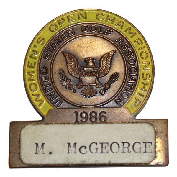 1986 Womens US Open Contestant Badge - M. McGeorge - NCR C.C.
