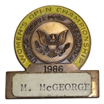 1986 Women's US Open Contestant Badge - M. McGeorge - NCR C.C.