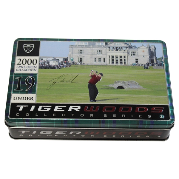 2000 Tiger Woods Nike Commemorative Open Champion Dozen Ball Tin Box Set