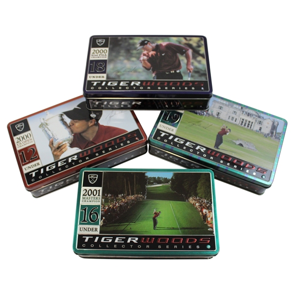 Tiger Woods Nike Tiger Slam Dozen Balls in Tin Collectors Boxes - Set of 4
