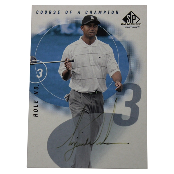 Tiger Woods Signed 2002 UD Course of a Champion CC-3 Golf Card JSA ALOA