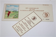 Eight (8) Unused 1995 Us Open Tickets In Original Envelope - Tiger Woods Debut
