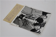 Ben Hogan Signed B & W Photo Receiving The Pga Trophy Norwood Hills 1948 JSA ALOA