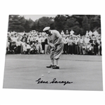 Gene Sarazen Signed Putting In Knickers Black And White Photo JSA ALOA