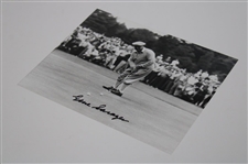 Gene Sarazen Signed Putting In Knickers Black And White Photo JSA ALOA