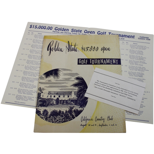 1946 Golden State Open Program With Pairing Sheet - Ben Hogan Win