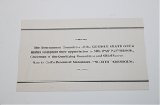 1946 Golden State Open Program With Pairing Sheet - Ben Hogan Win