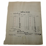 1936 Scorecard From Bobby Locke's Scrapbook