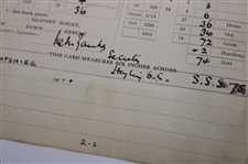 1936 Scorecard From Bobby Locke's Scrapbook