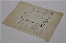 1936 Scorecard From Bobby Locke's Scrapbook