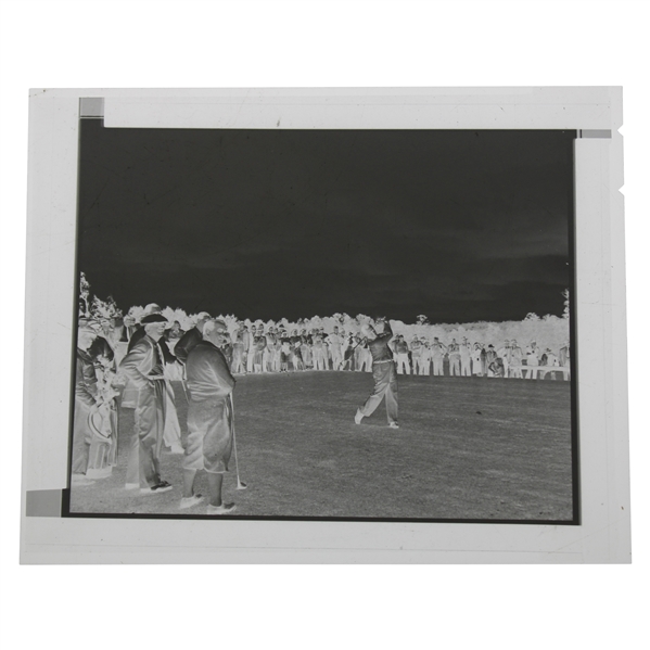 Original Negative Of Bobby Jones Swinging With Gene Sarazen To The Side At 1947 Masters From John Anderson