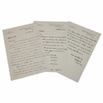 1926 Handwritten Letter To Henry Cotton Dated 1926 Offering Him His First Job - Three Pages