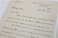 1926 Handwritten Letter To Henry Cotton Dated 1926 Offering Him His First Job - Three Pages