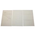 1926 Handwritten Letter To Henry Cotton Dated 1926 Offering Him His First Job - Three Pages