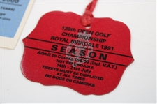 1984, 1991, 1992, 1997-2000 (7) Open Championship Badges - Woods Win