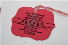 1984, 1991, 1992, 1997-2000 (7) Open Championship Badges - Woods Win