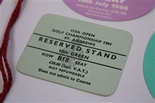 1984, 1991, 1992, 1997-2000 (7) Open Championship Badges - Woods Win