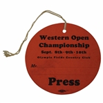 1927 Western Open Championship At Olympia Fields Press Badge - Hagen Win