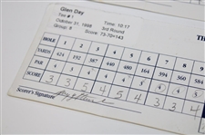 Stewart, Duval, Janzen & Three Others Signed 1998 The Tour Championship Used Scorecards