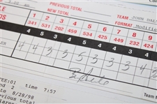 Stewart, Daly, Singh & Three Others Signed 1998 Western/Vancouver/Shark Used Scorecards