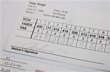Stewart, Daly, Singh & Three Others Signed 1998 Western/Vancouver/Shark Used Scorecards
