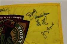 Palmer, Mickelson & Others Signed Arnold Palmer's Turning Point Inv. Embroidered Flag JSA ALOA