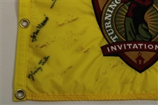 Palmer, Mickelson & Others Signed Arnold Palmer's Turning Point Inv. Embroidered Flag JSA ALOA