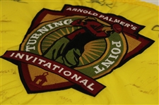 Palmer, Mickelson & Others Signed Arnold Palmer's Turning Point Inv. Embroidered Flag JSA ALOA