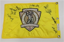 Palmer, Mickelson & Others Signed Arnold Palmer's Turning Point Inv. Embroidered Flag JSA ALOA