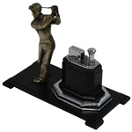 Ronson Touch Tip Figural Golfer Lighter Desk Set