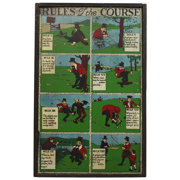Rules of Golf Vintage Print - Framed