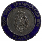 1974 The Open at Royal Lytham & St. Annes Contestant Badge - Gary Player Winner