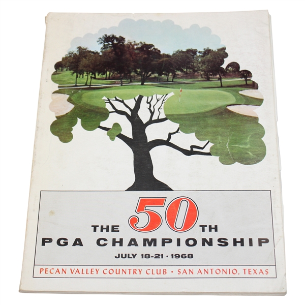 1968 PGA Championship at Pecan Valley Country Club Official Program - Julius Boros Winner