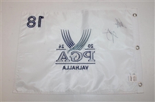 Xander Schauffele & Morikawa Signed 2024 PGA at Valhalla Embroidered Flag JSA #AT62306