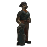 Vintage Iron Golfer Holding A Bag Mini Statue