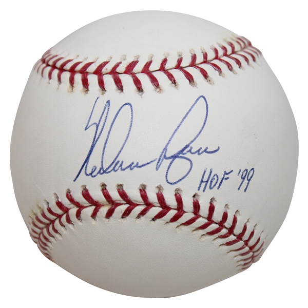 Nolan Ryan Signed Rawlings Official Major League Baseball Inscribed HOF 99 JSA ALOA
