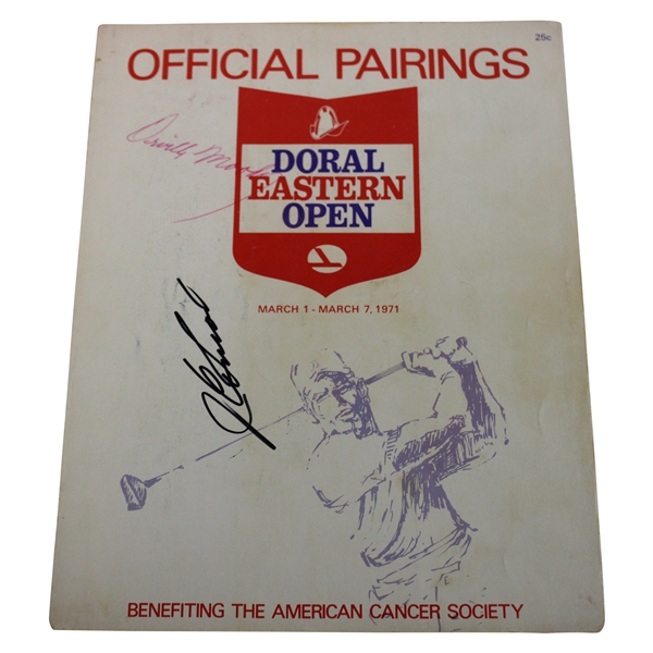 Brewer, Nichols, Irwin & Twenty Five (25) Others Signed 1971 Doral Eastern Open Official Pairings Sheet JSA ALOA