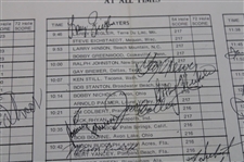 Brewer, Nichols, Irwin & Twenty Five (25) Others Signed 1971 Doral Eastern Open Official Pairings Sheet JSA ALOA