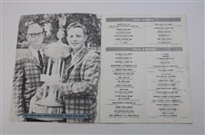 Lema, Floyd, Aaron & Seven (7) Others Signed 1966 Colonial National Inv. Tournament Pairing Sheet JSA ALOA