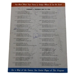 Lema, Floyd, Aaron & Seven (7) Others Signed 1966 Colonial National Inv. Tournament Pairing Sheet JSA ALOA