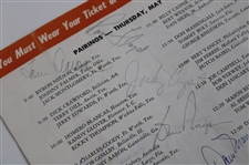 Lema, Floyd, Aaron & Seven (7) Others Signed 1966 Colonial National Inv. Tournament Pairing Sheet JSA ALOA