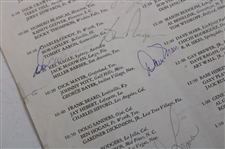 Lema, Floyd, Aaron & Seven (7) Others Signed 1966 Colonial National Inv. Tournament Pairing Sheet JSA ALOA
