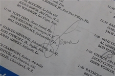 Lema, Floyd, Aaron & Seven (7) Others Signed 1966 Colonial National Inv. Tournament Pairing Sheet JSA ALOA