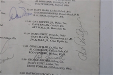 Lema, Floyd, Aaron & Seven (7) Others Signed 1966 Colonial National Inv. Tournament Pairing Sheet JSA ALOA