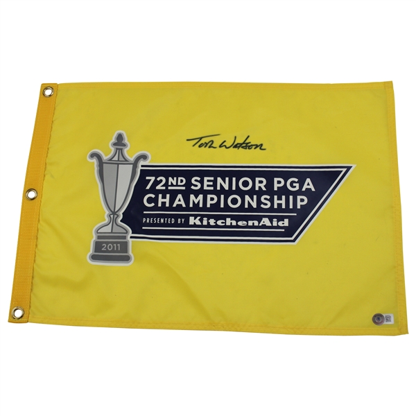 Tom Watson Signed 2011 PGA Senior Championship Screen Flag Beckett #BL67073